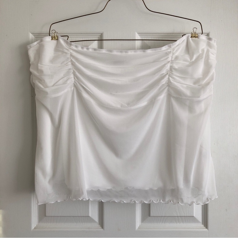 Princess Polly Curve white ruched skirt size 18